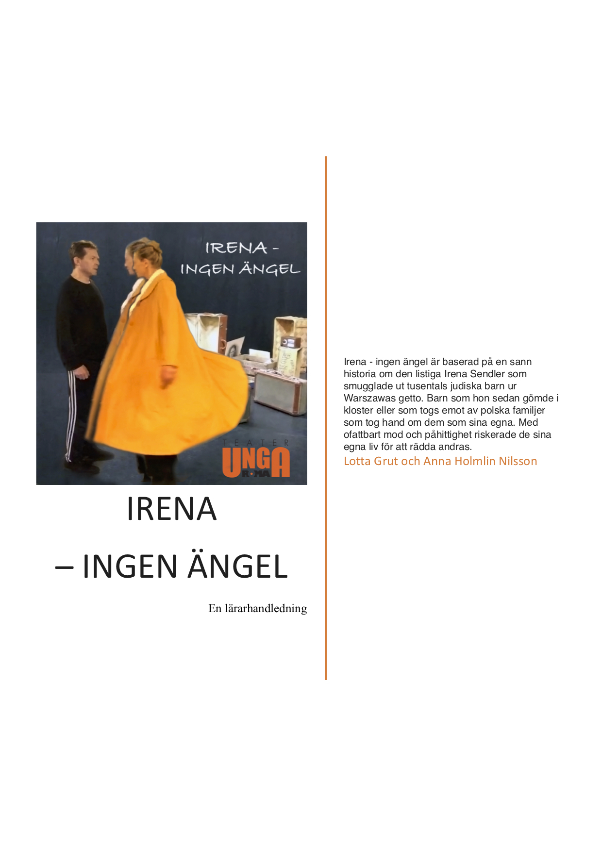 Irena Ingen ängel lärarhandledning